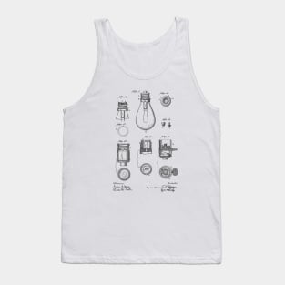 Light Bulb vintage patent drawing Tank Top